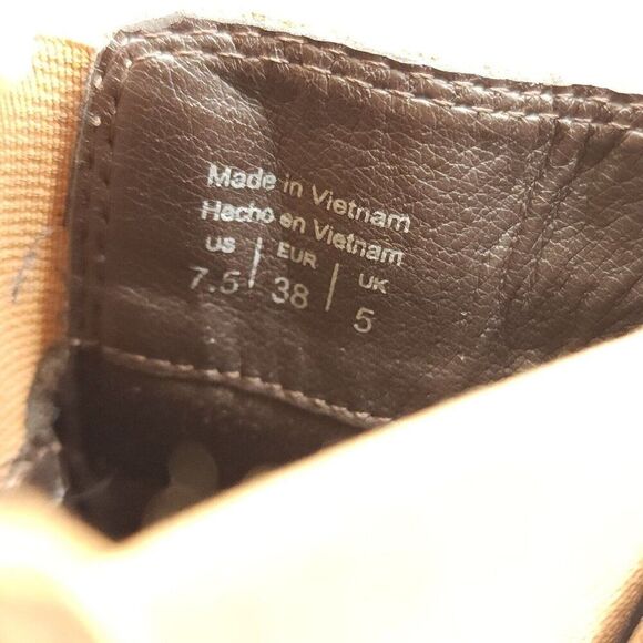 Aldo Womens Boots Sz 7.5 Brown Leather Stacked Heel Chelsea Booties Western Boho - Picture 8 of 9